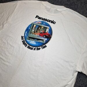 Vintage Panasonic Just Slightly‎ Ahead Of Our Time Promo Shirt White Size XL